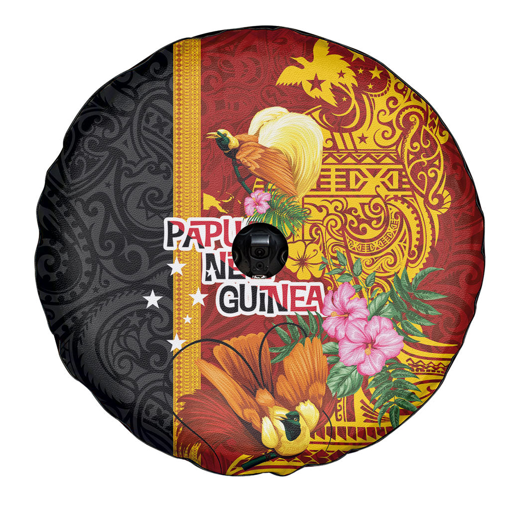Papua New Guinea Independence Day Spare Tire Cover Birds-of-Paradise Melanesian Tattoos Tropical Plants
