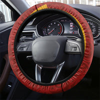 Papua New Guinea Independence Day Steering Wheel Cover Birds-of-Paradise Melanesian Tattoos Tropical Plants