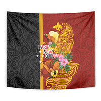 Papua New Guinea Independence Day Tapestry Birds-of-Paradise Melanesian Tattoos Tropical Plants