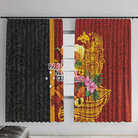 Papua New Guinea Independence Day Window Curtain Birds-of-Paradise Melanesian Tattoos Tropical Plants