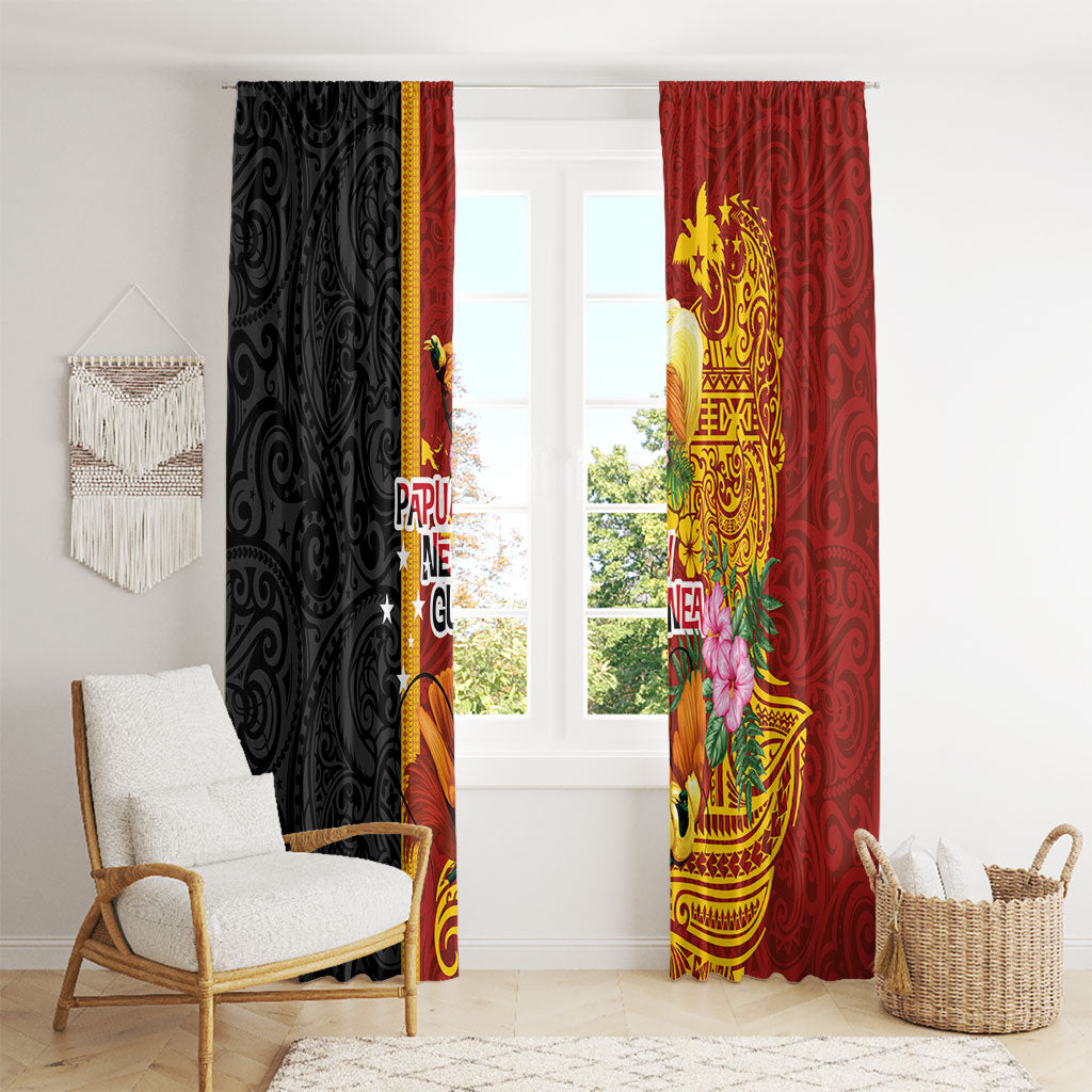 Papua New Guinea Independence Day Window Curtain Birds-of-Paradise Melanesian Tattoos Tropical Plants