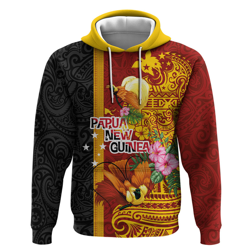 Papua New Guinea Independence Day Zip Hoodie Birds-of-Paradise Melanesian Tattoos Tropical Plants