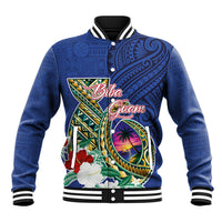 Guam Chamorro Baseball Jacket Tribal Latte Stone and Seal Artwork Polynesian Patterns