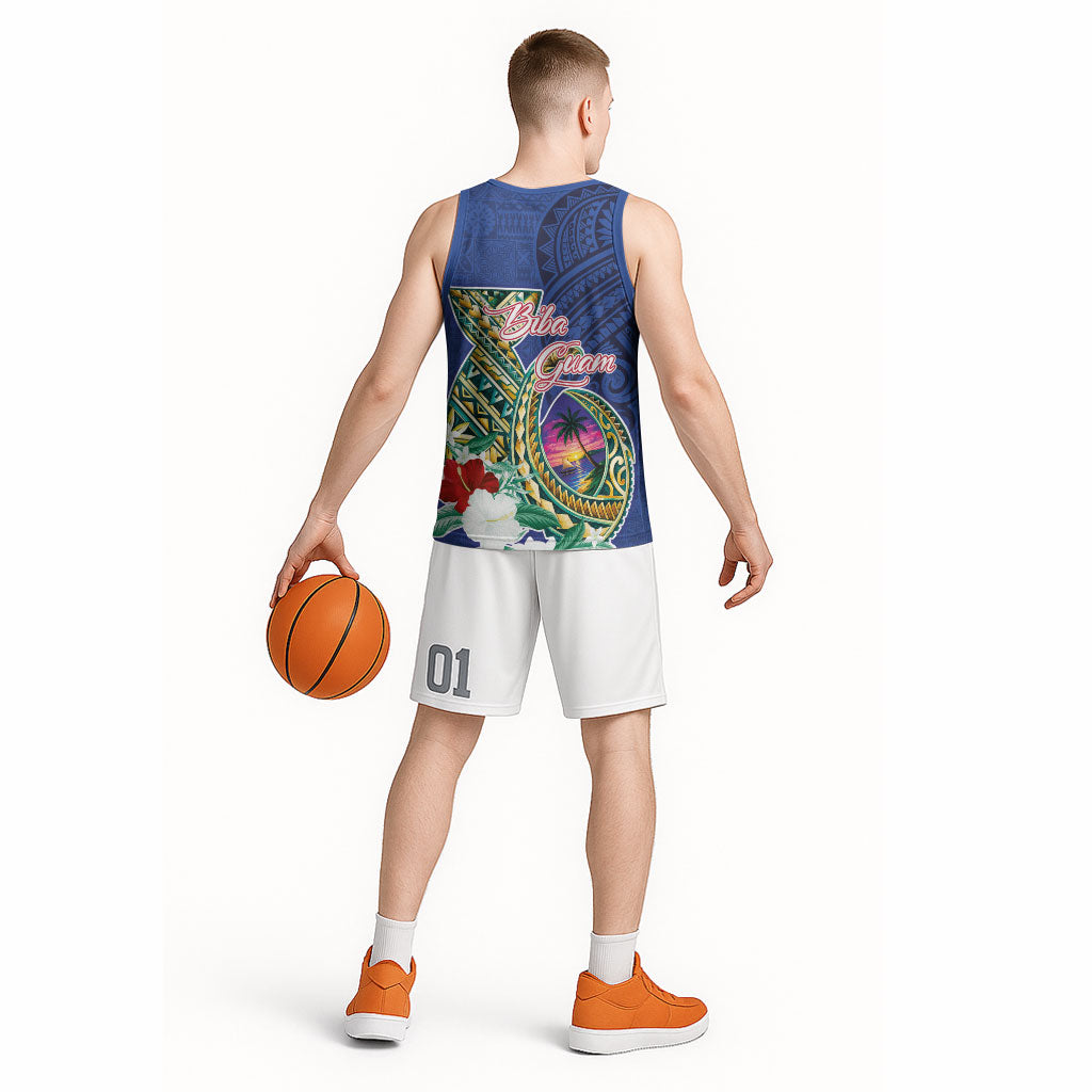 Guam Chamorro Basketball Jersey Tribal Latte Stone and Seal Artwork Polynesian Patterns