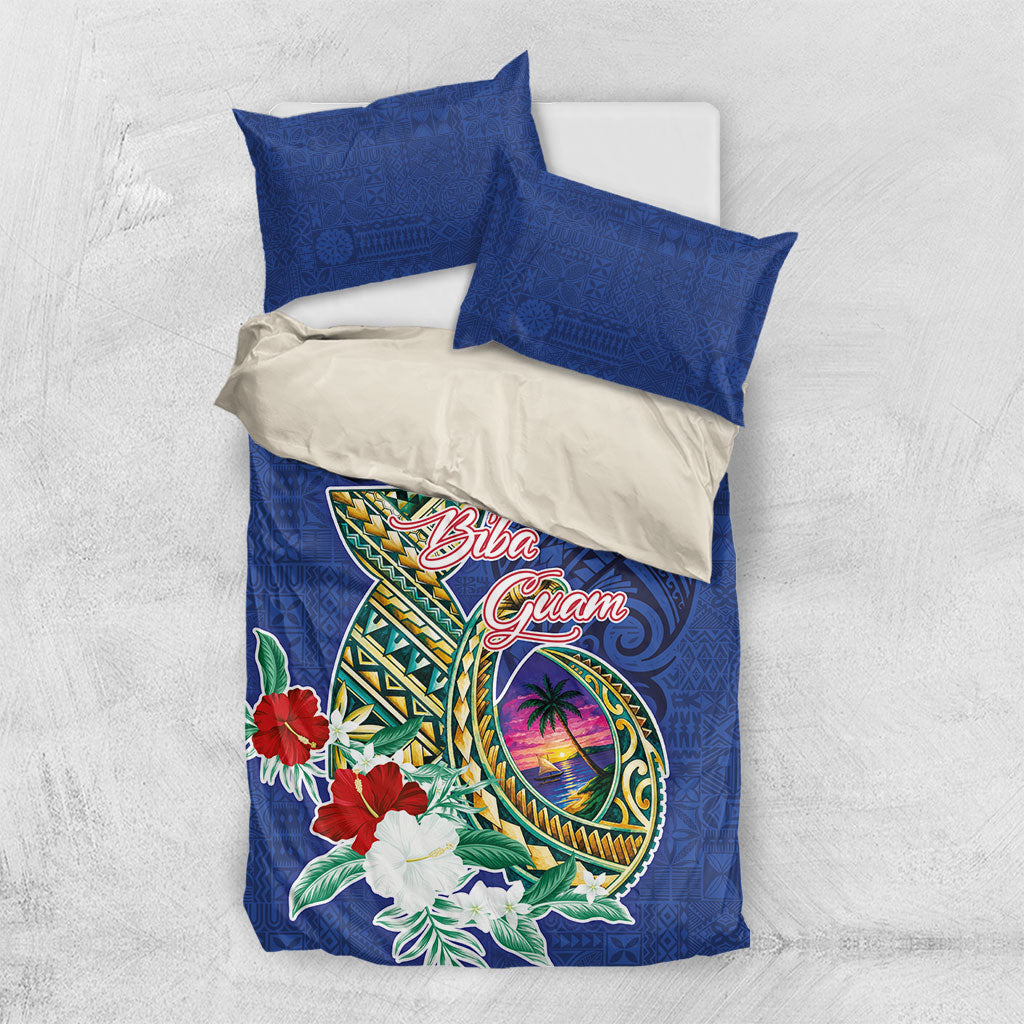 Guam Chamorro Bedding Set Tribal Latte Stone and Seal Artwork Polynesian Patterns
