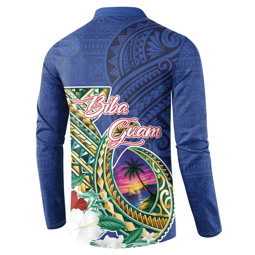 Guam Chamorro Button Sweatshirt Tribal Latte Stone and Seal Artwork Polynesian Patterns