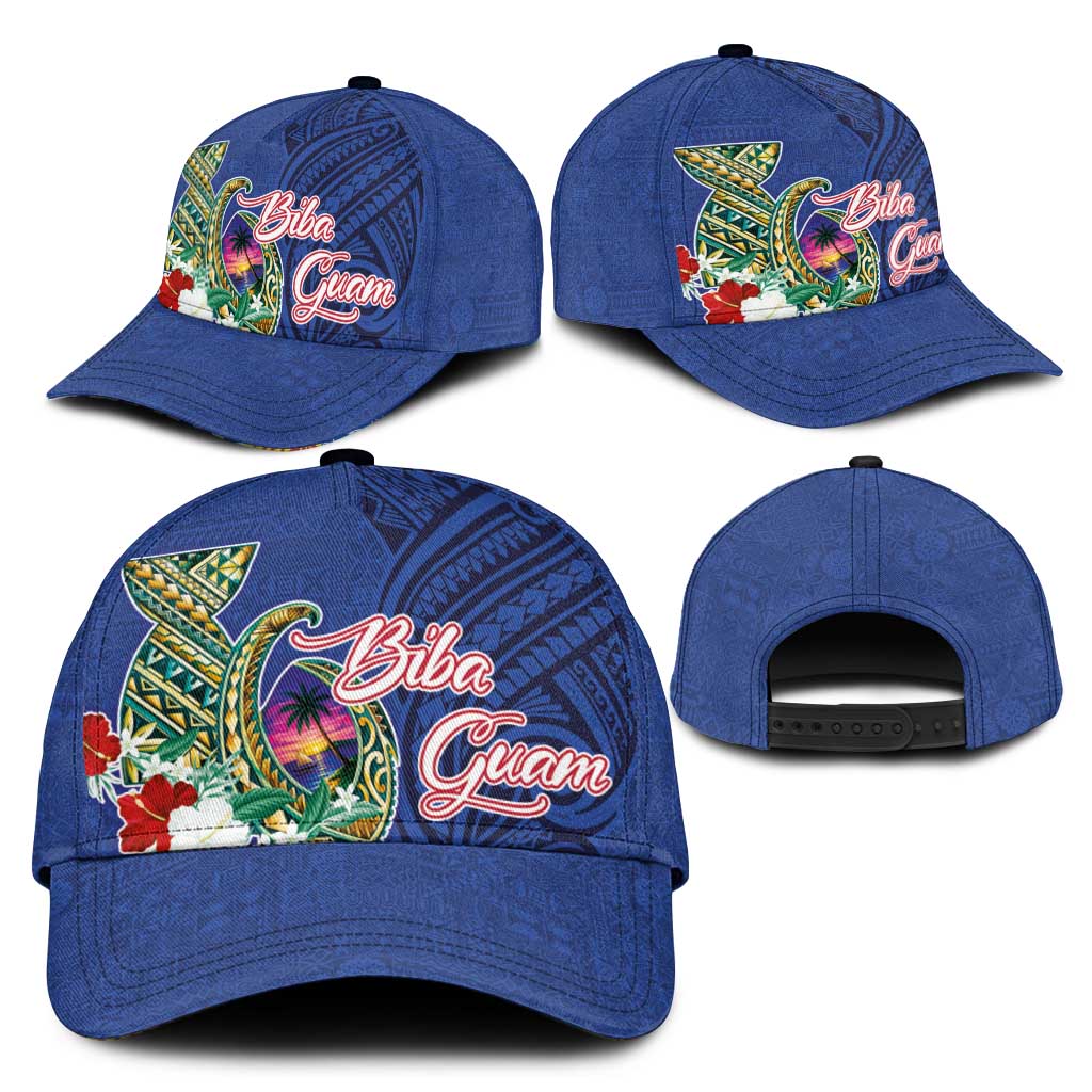 Guam Chamorro Classic Cap Tribal Latte Stone and Seal Artwork Polynesian Patterns
