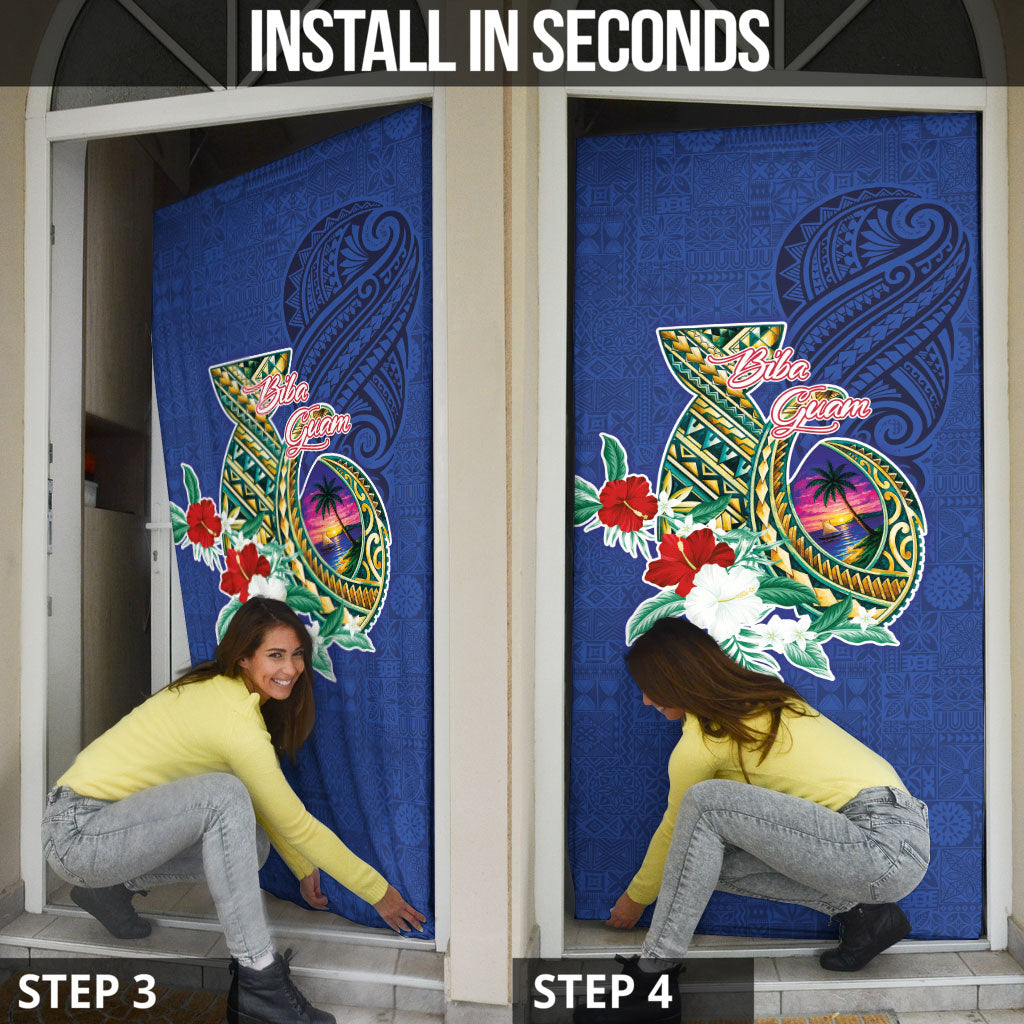Guam Chamorro Door Cover Tribal Latte Stone and Seal Artwork Polynesian Patterns