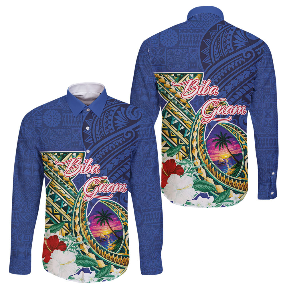 Guam Chamorro Family Matching Off Shoulder Maxi Dress and Hawaiian Shirt Tribal Latte Stone and Seal Artwork Polynesian Patterns