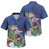 Guam Chamorro Family Matching Off Shoulder Short Dress and Hawaiian Shirt Tribal Latte Stone and Seal Artwork Polynesian Patterns