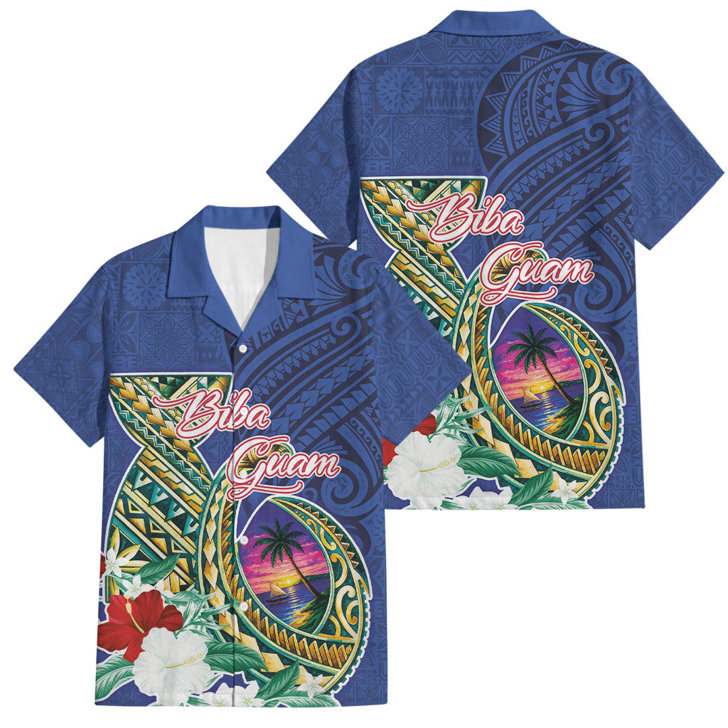 Guam Chamorro Family Matching Summer Maxi Dress and Hawaiian Shirt Tribal Latte Stone and Seal Artwork Polynesian Patterns