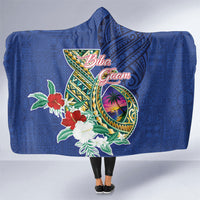 Guam Chamorro Hooded Blanket Tribal Latte Stone and Seal Artwork Polynesian Patterns