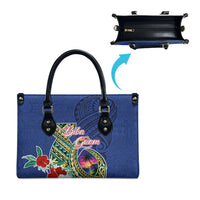 Guam Chamorro Leather Bag Tribal Latte Stone and Seal Artwork Polynesian Patterns