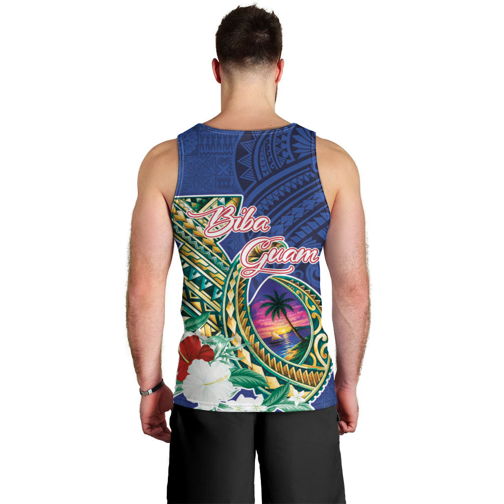 Guam Chamorro Men Tank Top Tribal Latte Stone and Seal Artwork Polynesian Patterns