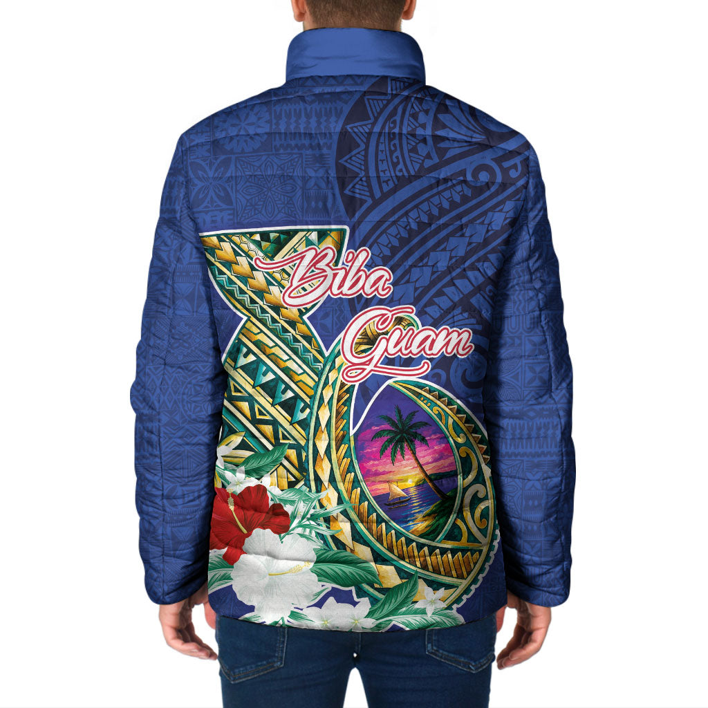 Guam Chamorro Padded Jacket Tribal Latte Stone and Seal Artwork Polynesian Patterns