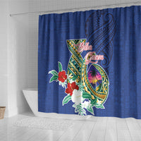 Guam Chamorro Shower Curtain Tribal Latte Stone and Seal Artwork Polynesian Patterns