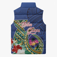 Guam Chamorro Sleeveless Puffer Jacket Tribal Latte Stone and Seal Artwork Polynesian Patterns