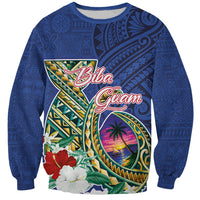 Guam Chamorro Sweatshirt Tribal Latte Stone and Seal Artwork Polynesian Patterns