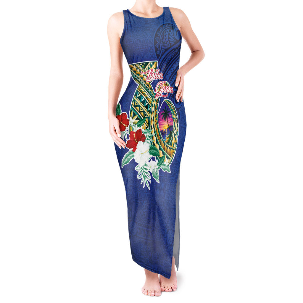 Guam Chamorro Tank Maxi Dress Tribal Latte Stone and Seal Artwork Polynesian Patterns
