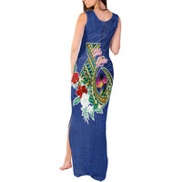 Guam Chamorro Tank Maxi Dress Tribal Latte Stone and Seal Artwork Polynesian Patterns