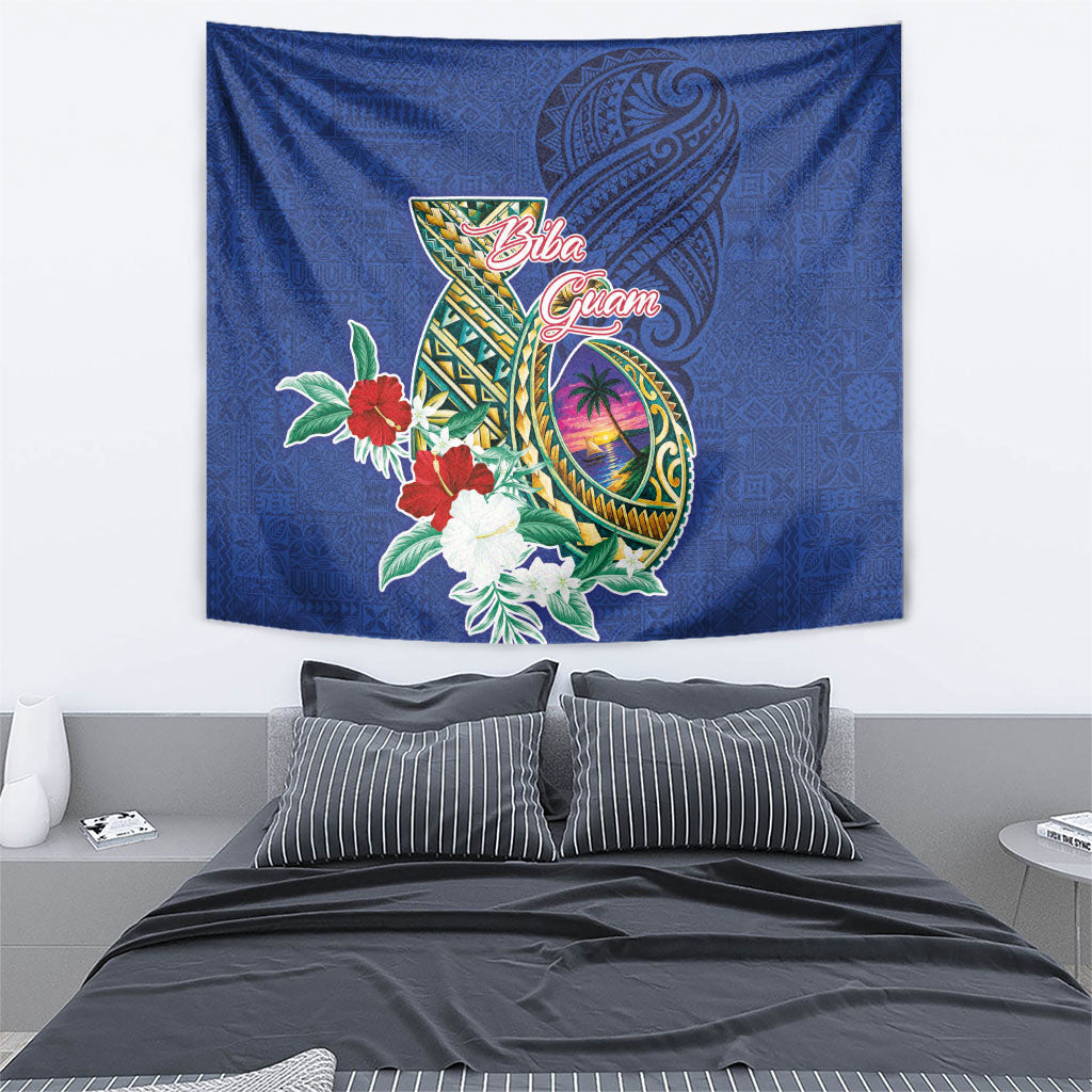 Guam Chamorro Tapestry Tribal Latte Stone and Seal Artwork Polynesian Patterns