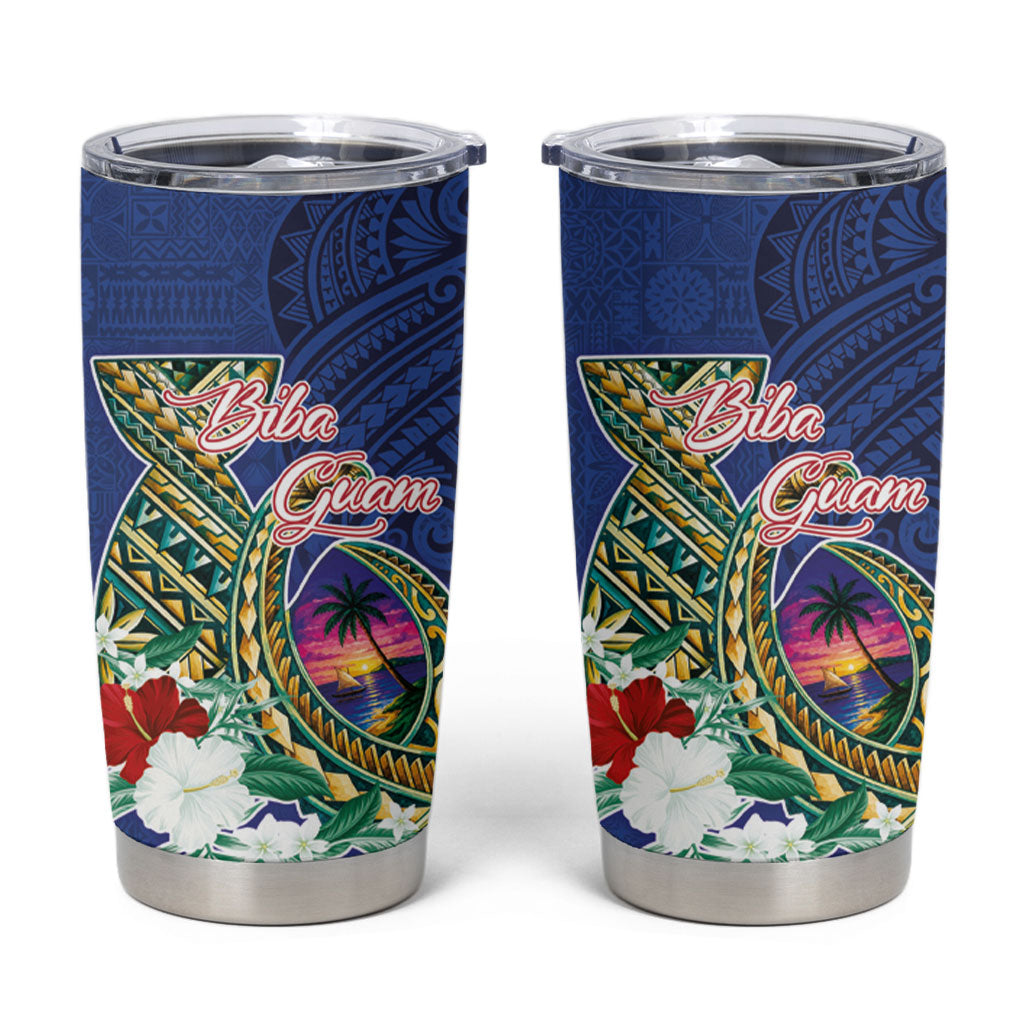 Guam Chamorro Tumbler Cup Tribal Latte Stone and Seal Artwork Polynesian Patterns