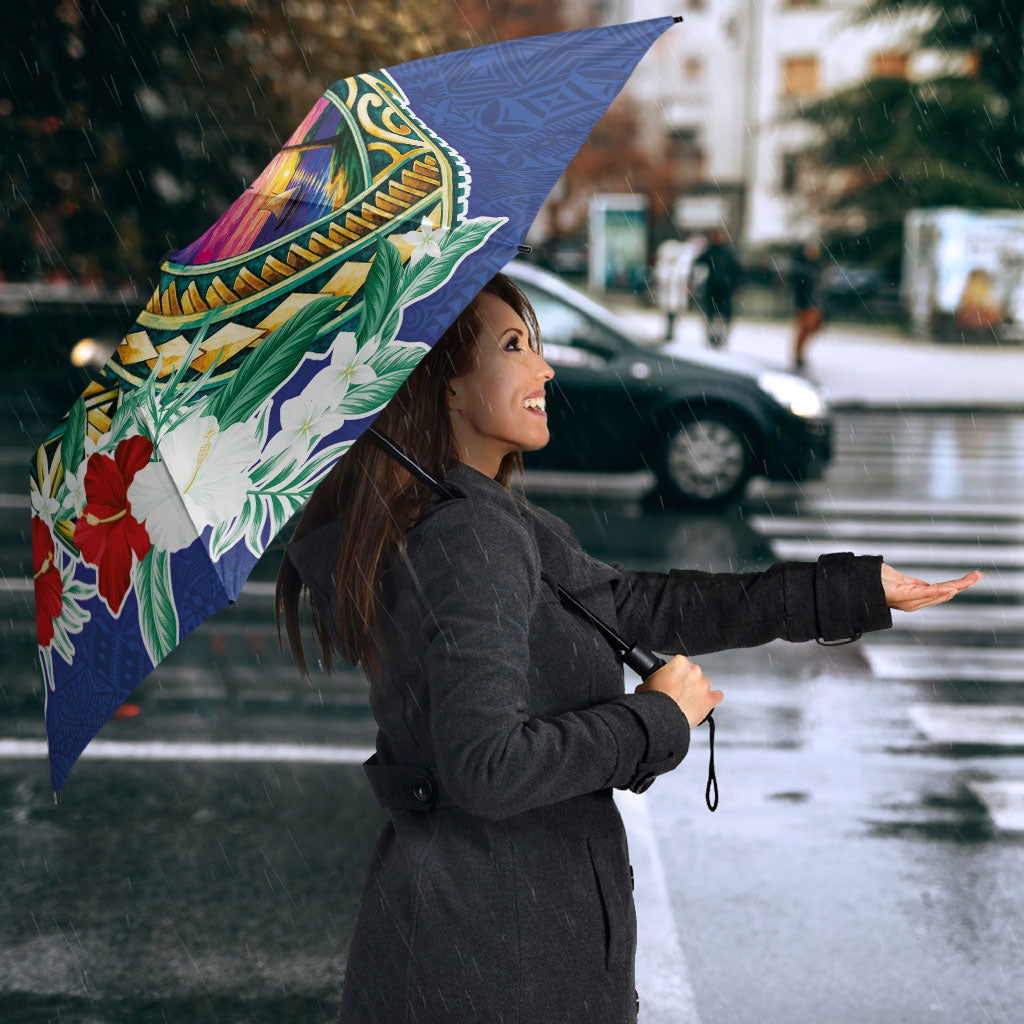 Guam Chamorro Umbrella Tribal Latte Stone and Seal Artwork Polynesian Patterns