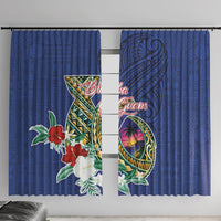 Guam Chamorro Window Curtain Tribal Latte Stone and Seal Artwork Polynesian Patterns