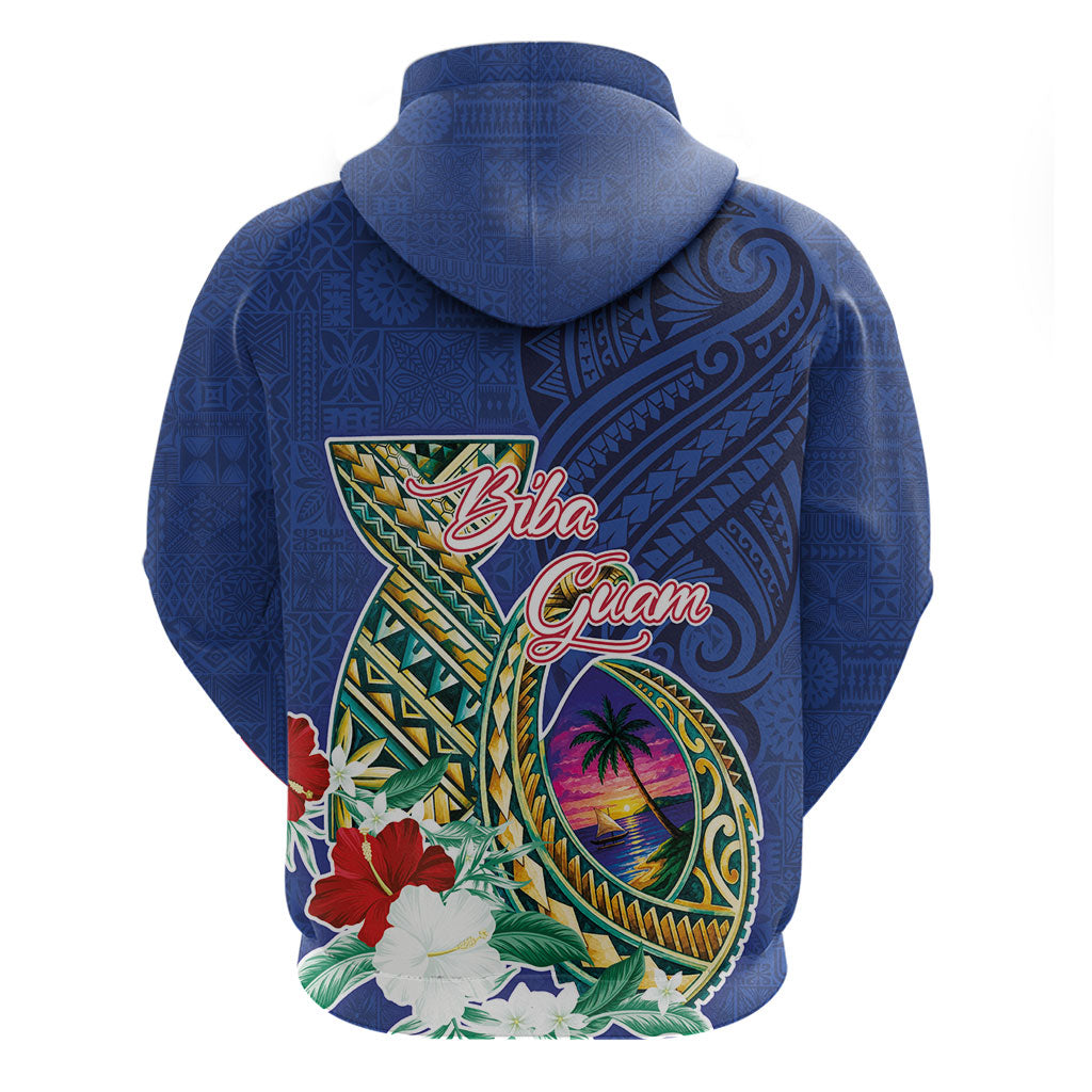 Guam Chamorro Zip Hoodie Tribal Latte Stone and Seal Artwork Polynesian Patterns