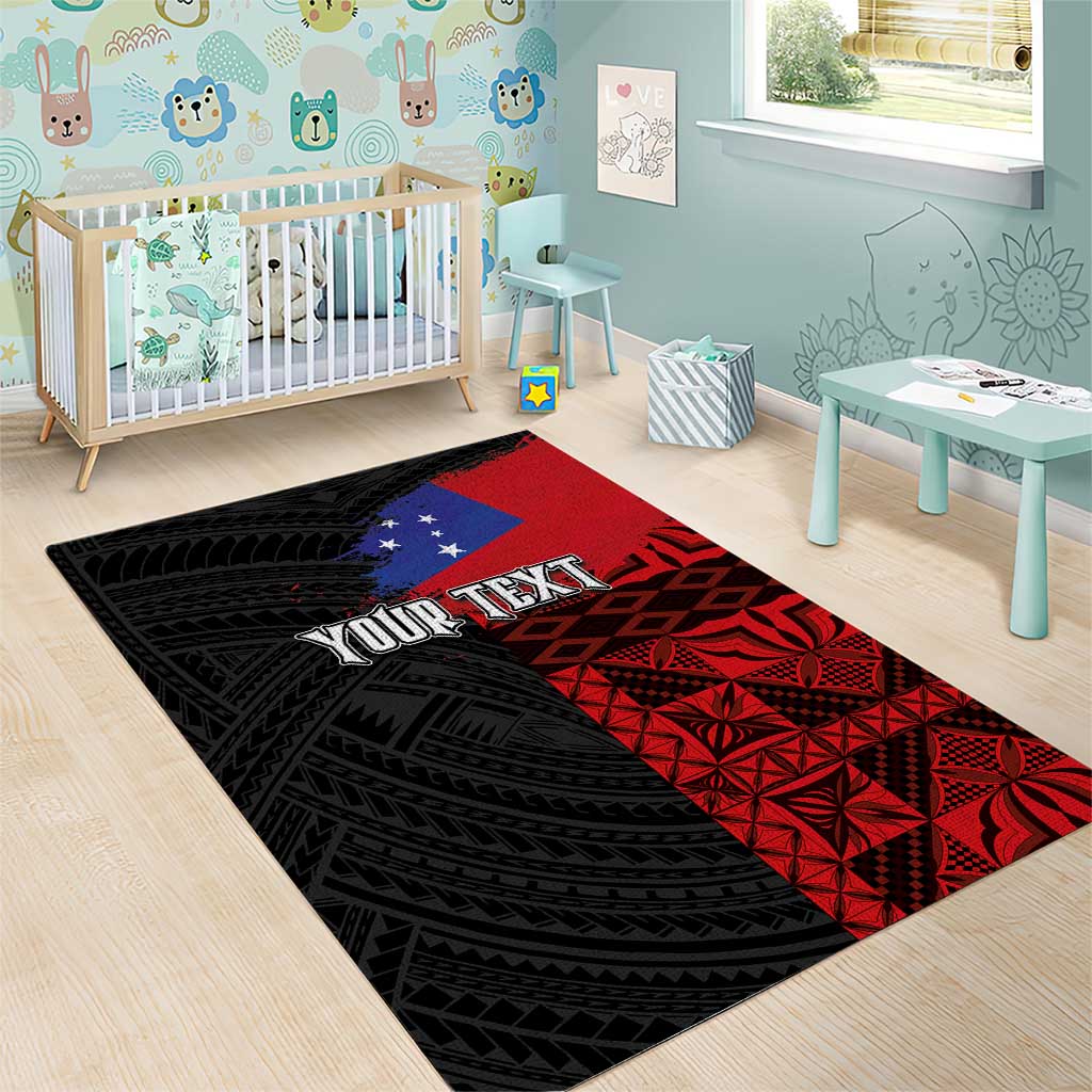 Personalised Samoa 685 Area Rug Siapo Pattern and Samoa Flag Design