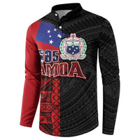 Personalised Samoa 685 Button Sweatshirt Siapo Pattern and Samoa Flag Design