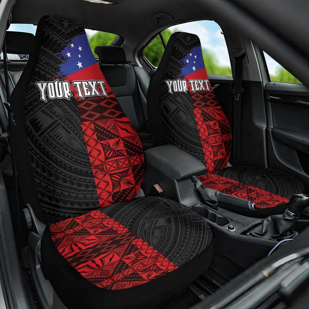 Personalised Samoa 685 Car Seat Cover Siapo Pattern and Samoa Flag Design