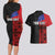 Personalised Samoa 685 Couples Matching Long Sleeve Bodycon Dress and Hawaiian Shirt Siapo Pattern and Samoa Flag Design