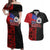 Personalised Samoa 685 Couples Matching Off Shoulder Maxi Dress and Hawaiian Shirt Siapo Pattern and Samoa Flag Design