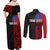 Personalised Samoa 685 Couples Matching Off Shoulder Maxi Dress and Long Sleeve Button Shirt Siapo Pattern and Samoa Flag Design