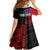 Personalised Samoa 685 Family Matching Off Shoulder Short Dress and Hawaiian Shirt Siapo Pattern and Samoa Flag Design