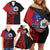 Personalised Samoa 685 Family Matching Off Shoulder Short Dress and Hawaiian Shirt Siapo Pattern and Samoa Flag Design