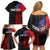 Personalised Samoa 685 Family Matching Off Shoulder Short Dress and Hawaiian Shirt Siapo Pattern and Samoa Flag Design