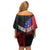 Personalised Samoa 685 Family Matching Off Shoulder Short Dress and Hawaiian Shirt Siapo Pattern and Samoa Flag Design