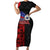 Personalised Samoa 685 Family Matching Short Sleeve Bodycon Dress and Hawaiian Shirt Siapo Pattern and Samoa Flag Design