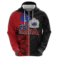 Personalised Samoa 685 Hoodie Siapo Pattern and Samoa Flag Design