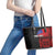 Personalised Samoa 685 Leather Tote Bag Siapo Pattern and Samoa Flag Design