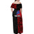 Personalised Samoa 685 Off Shoulder Maxi Dress Siapo Pattern and Samoa Flag Design