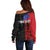 Personalised Samoa 685 Off Shoulder Sweater Siapo Pattern and Samoa Flag Design