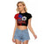 Personalised Samoa 685 Raglan Cropped T Shirt Siapo Pattern and Samoa Flag Design