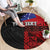 Personalised Samoa 685 Round Carpet Siapo Pattern and Samoa Flag Design