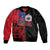 Personalised Samoa 685 Sleeve Zip Bomber Jacket Siapo Pattern and Samoa Flag Design