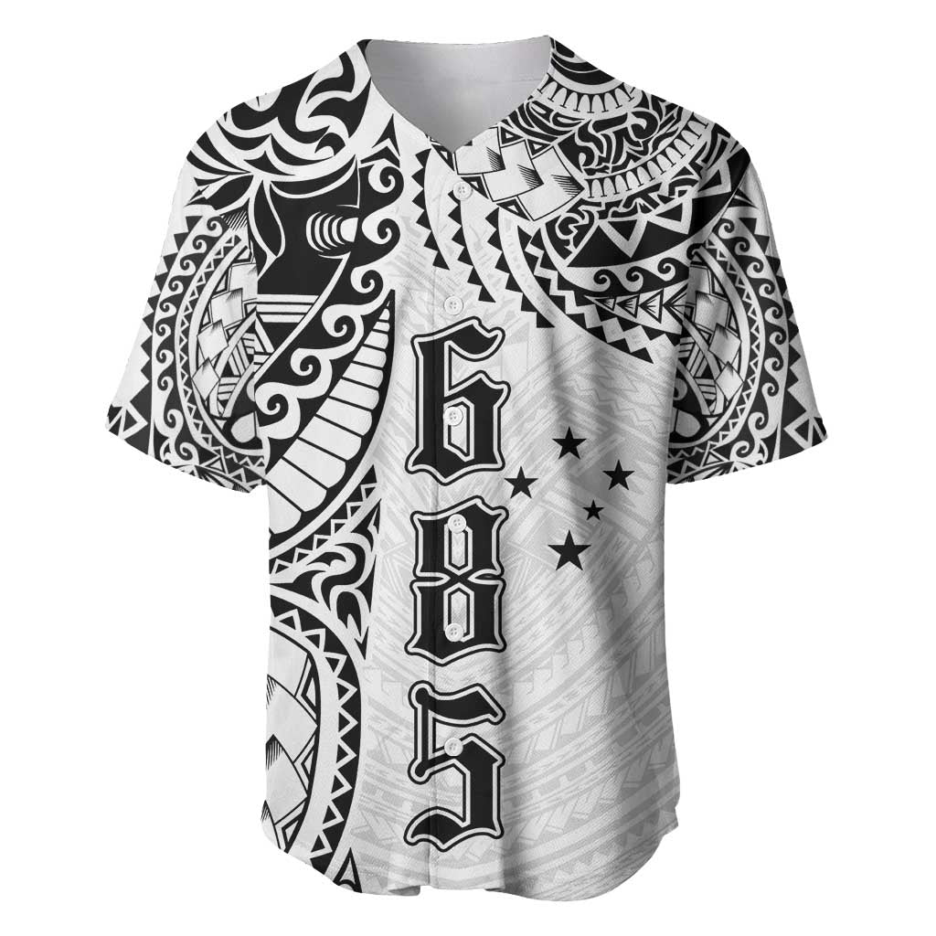 Samoa 685 Art Traditional Tattoo Pattern Baseball Jersey White Color