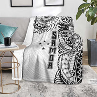 Samoa 685 Art Traditional Tattoo Pattern Blanket White Color
