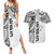 Samoa 685 Art Traditional Tattoo Pattern Couples Matching Summer Maxi Dress and Hawaiian Shirt White Color